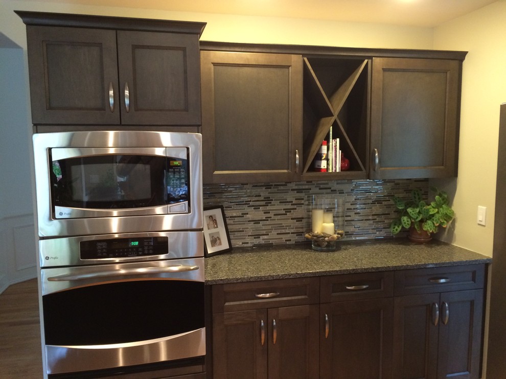 Example of a transitional kitchen design in Seattle
