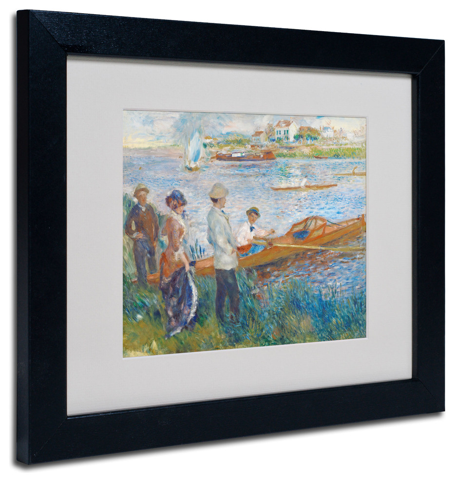 Oarsmen At Chatou 1879 Matted Framed Canvas Art By Pierre Renoir Traditional Prints And Posters By Trademark Global