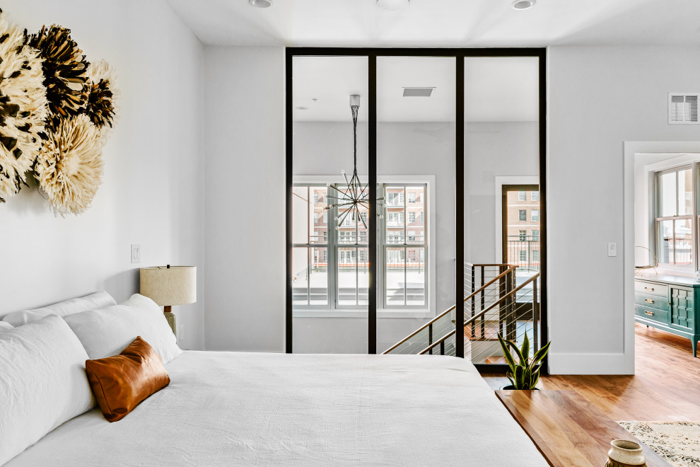 Design ideas for an urban bedroom in Denver.