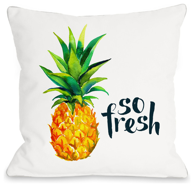 So Fresh Pineapple Indoor Throw Pillow By Onebellacasa Tropical
