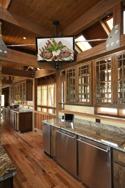 Country Lodge and Cabin Retreat rustic-kitchen