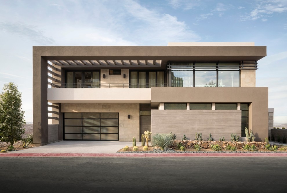 Mid-sized modern attached garage in Las Vegas.