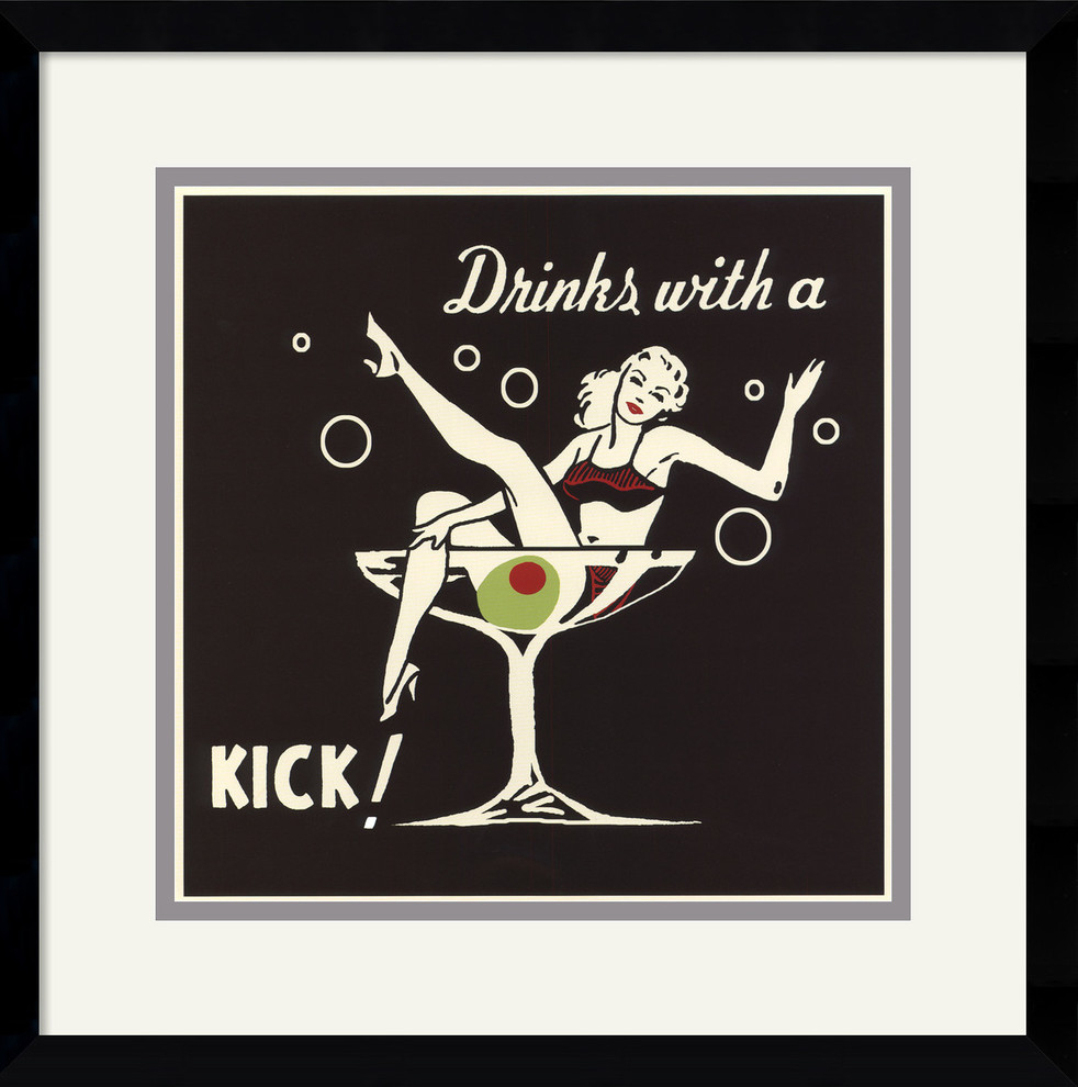 Drinks with a Kick Framed Print by Retro Series