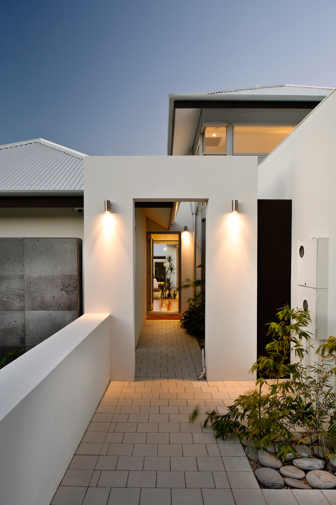 Inspiration for a modern entryway in Perth with a single front door.