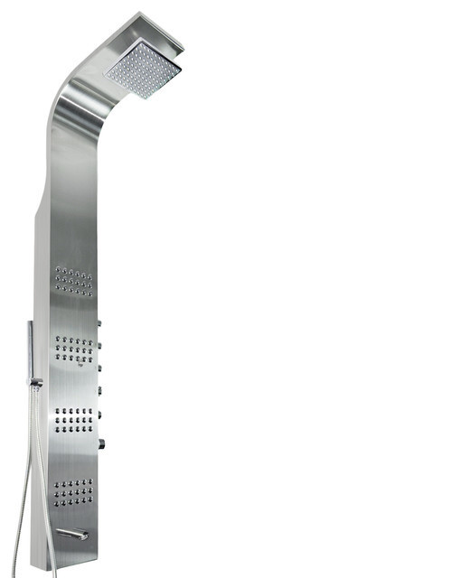 GV Stainless Steel Shower Panel Massage Jets & Rain Style Handheld Shower System
