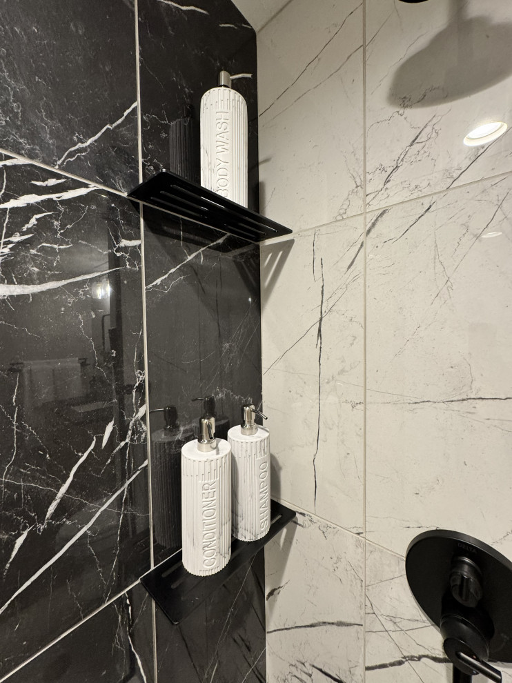 Modern Black & White Bathroom Remodel | Wexford, PA