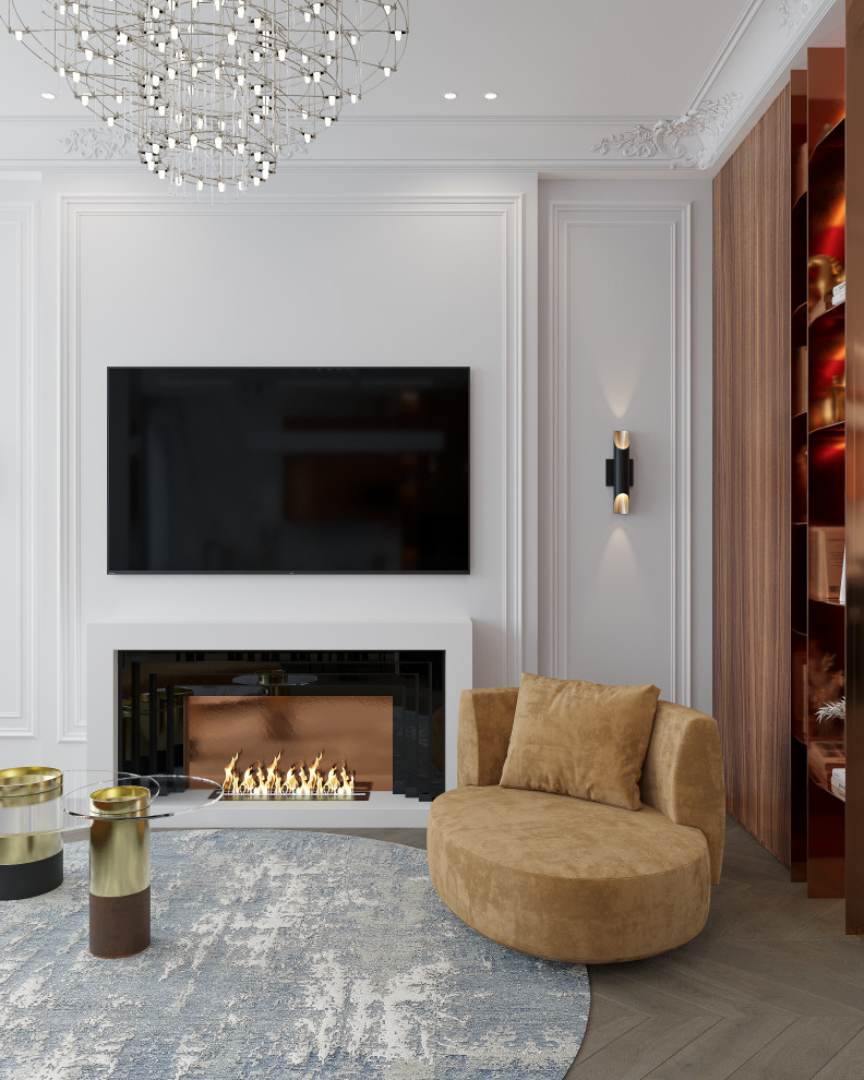 Проект Copper House - ЖК Серебряный парк (Кухня-гостиная)