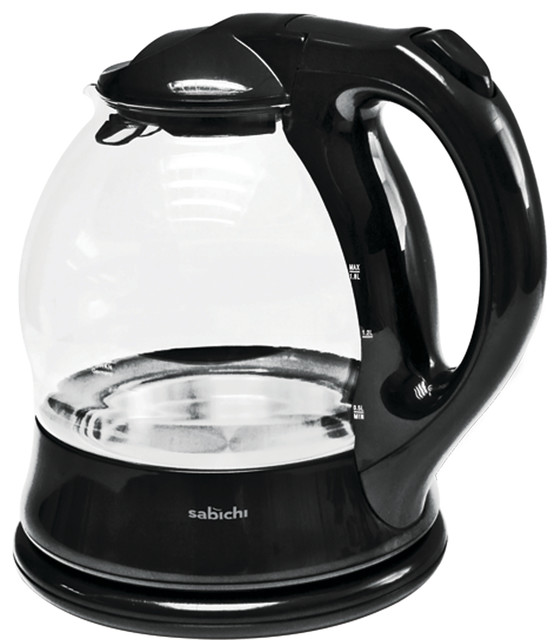 1.8L Black & Glass Bowl Kettle Contemporary Kettles by Sabichi