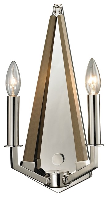Madera Collection 2 Light Sconce, Polished Nickel