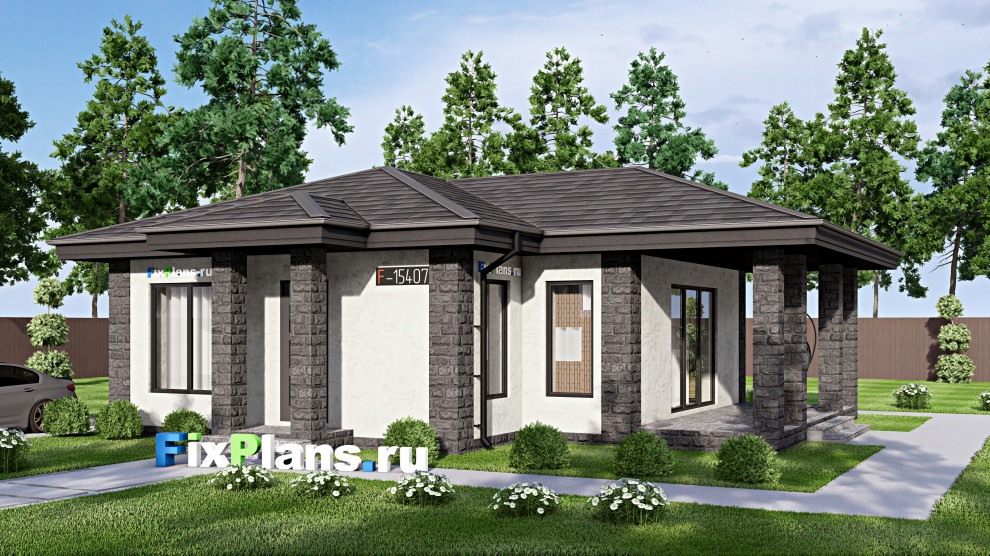 Проект одноэтажного дома 11х12м S83м2 F-154076ччя
