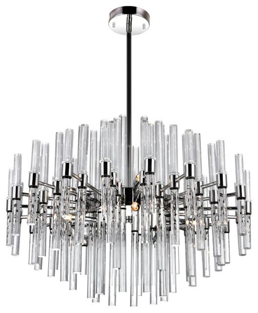 CWI LIGHTING 1137P26-10-613 10 Light Chandelier with Polished Nickel Finish