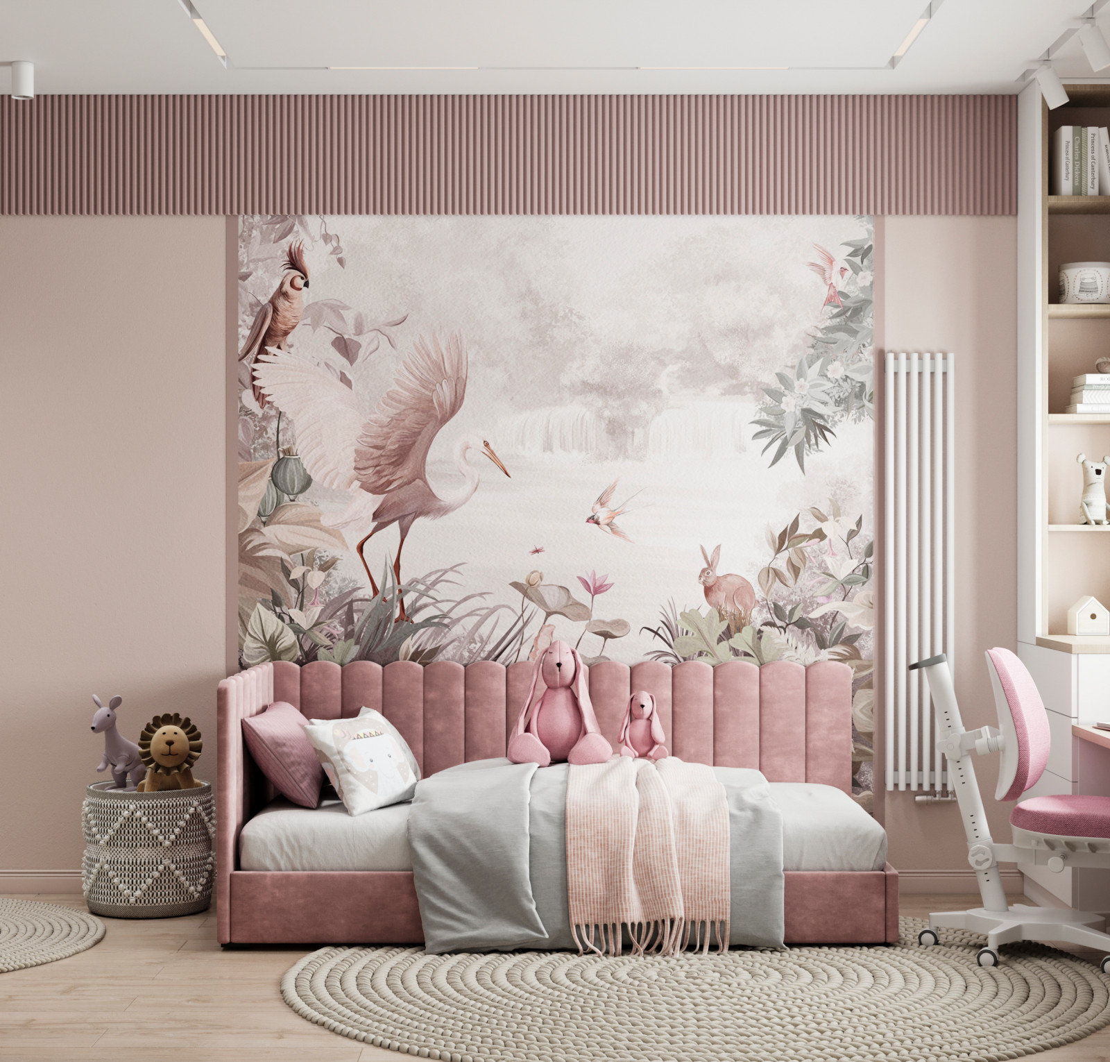 Детская с лестницей для девочки