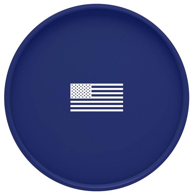 Kasualware 14" Round Serving Tray, Green Sunshine Contemporary