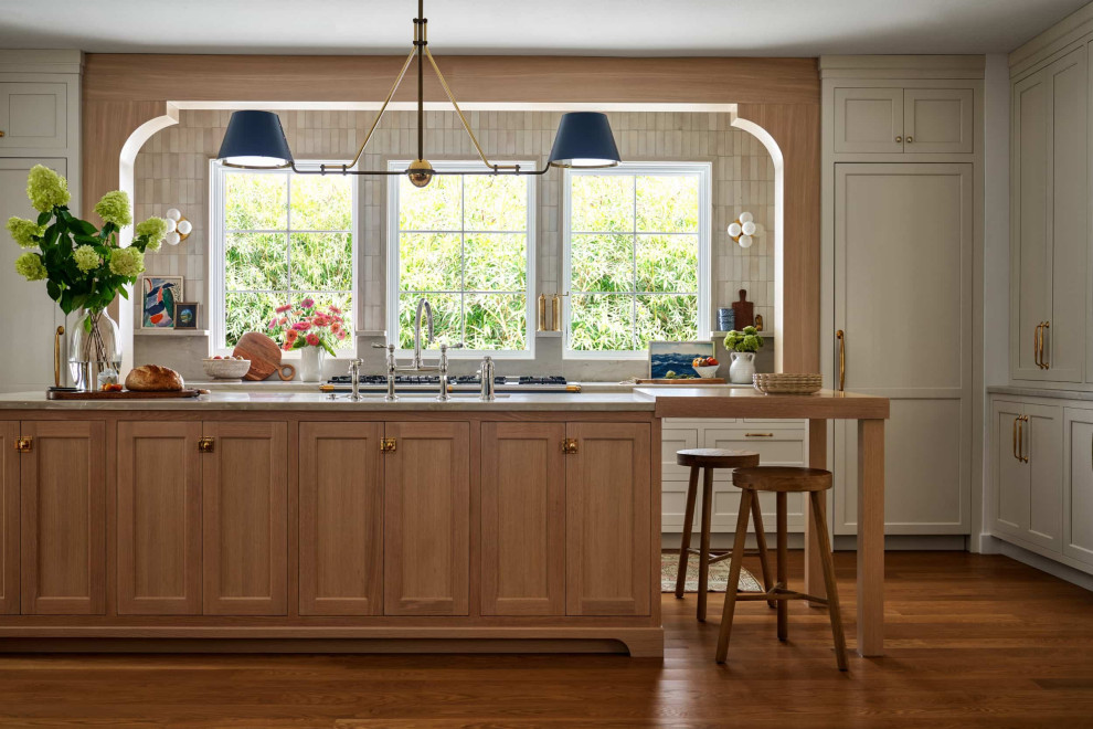 Kitchen - coastal kitchen idea in Dallas