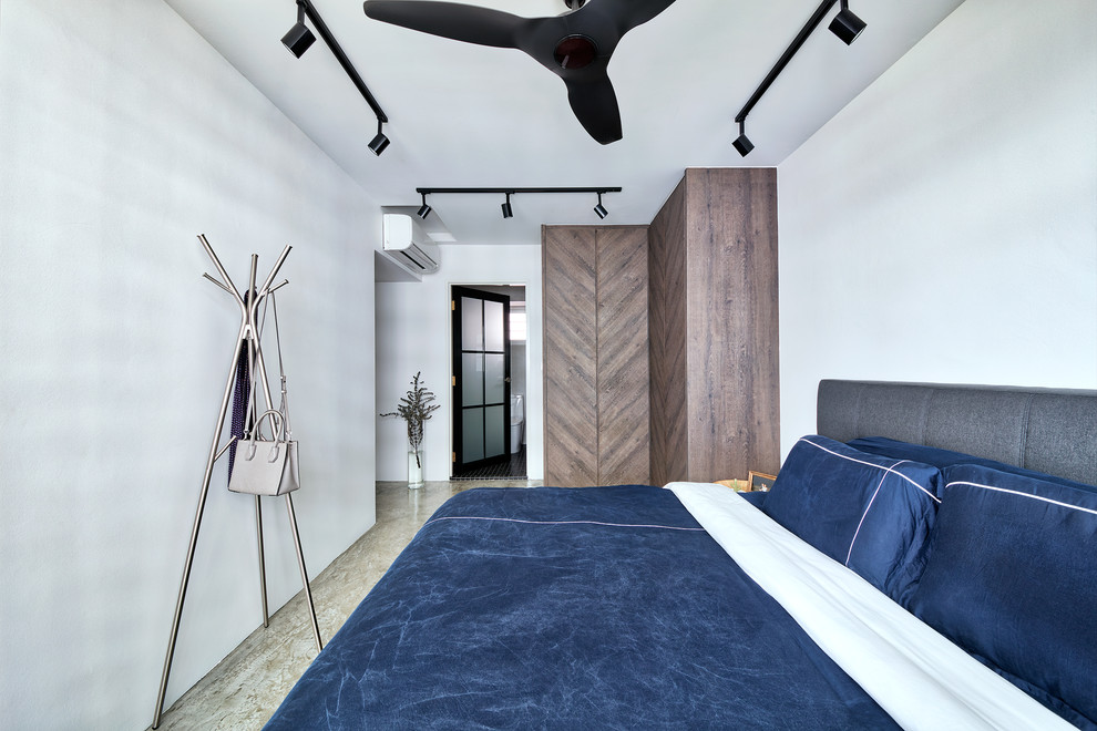 Design ideas for an industrial bedroom in Singapore.