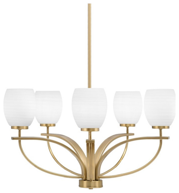 Toltec Cavella 5-Light Uplight Chandelier, Brass, 5