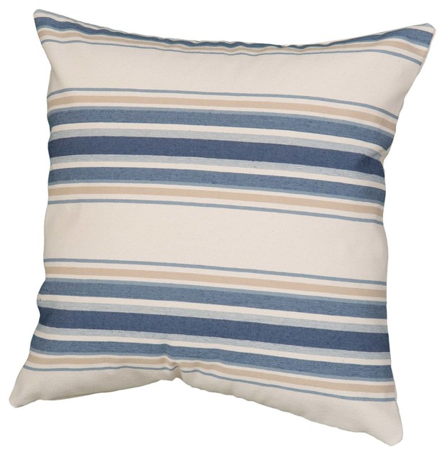 Coastal Stripe Pillows, 24"x24" Beach Style Decorative Pillows by