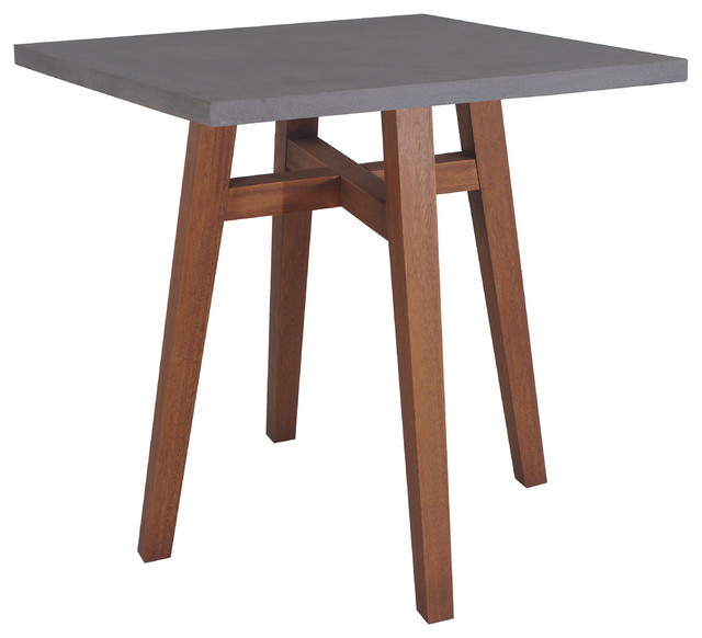 Square Counter Height Composite Top And Eucalyptus Table Industrial Outdoor Pub Bistro Tables By Interiors Houzz Square Counter Height Composite Top And, Outdoor Counter Height Table