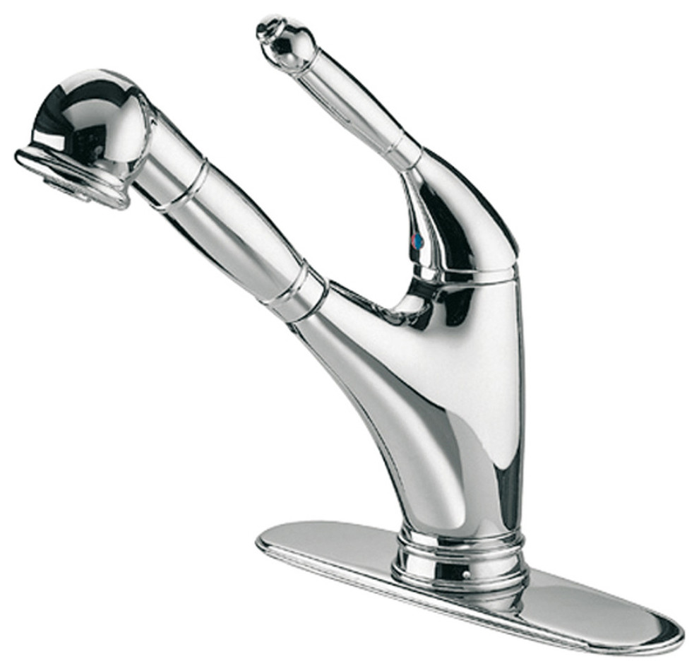 Latoscana USCR576 Single Traditional Pull-Out Spray Kitchen Faucet - Chrome