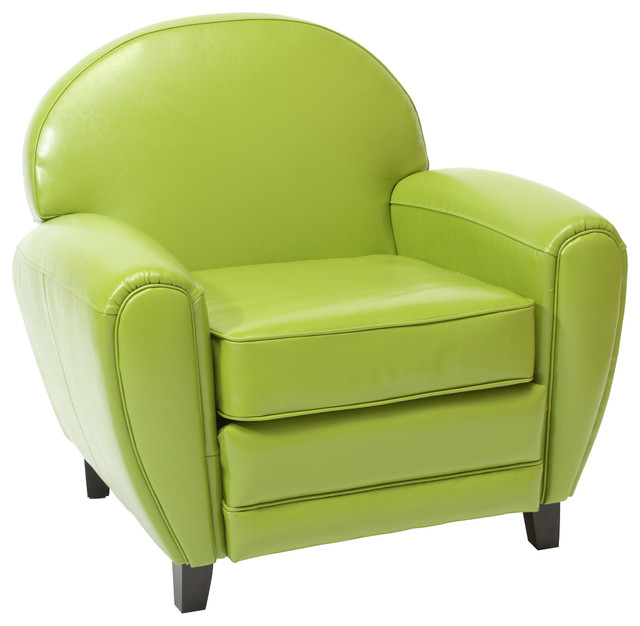 Hayley Leather Club Chair Midcentury Armchairs And Accent Chairs Hayley Apple Green Leather Club Chair