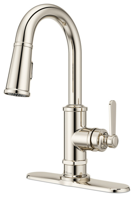 Pfister GT572TD Port Haven 1.8 GPM 1 Hole Pull Down Bar Faucet - Polished