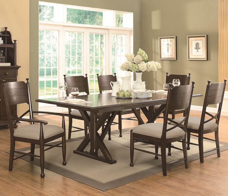 Allen County Brown Cherry 7-piece Dining Set with Extension Leaf