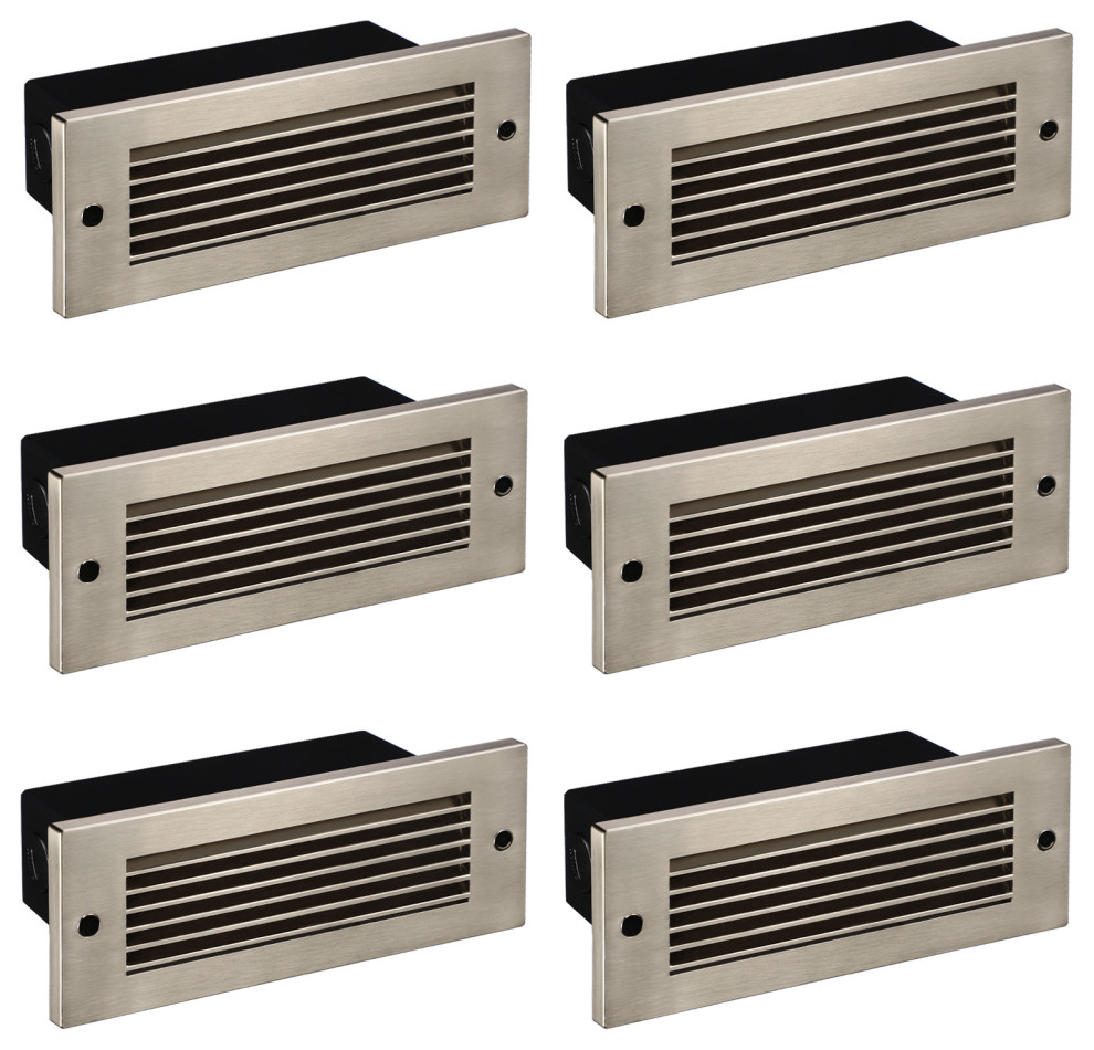 6Pack Dimmable LED Step Lights 120277V, 4.5W Stair Light, Satin