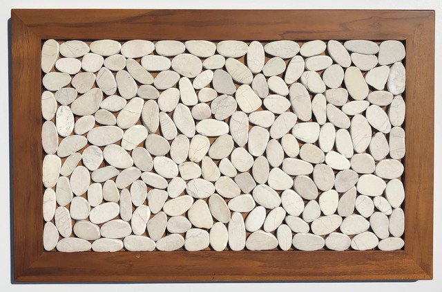 Zen Teak And Pebble Bath Mat Beach Style Bath Mats By Zen