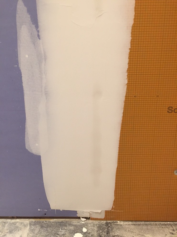 Steam shower Kerdi board meeting drywall