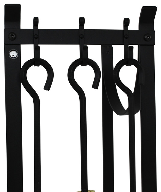 Enclume Hearthside Wood Rack With Tools Black Midcentury