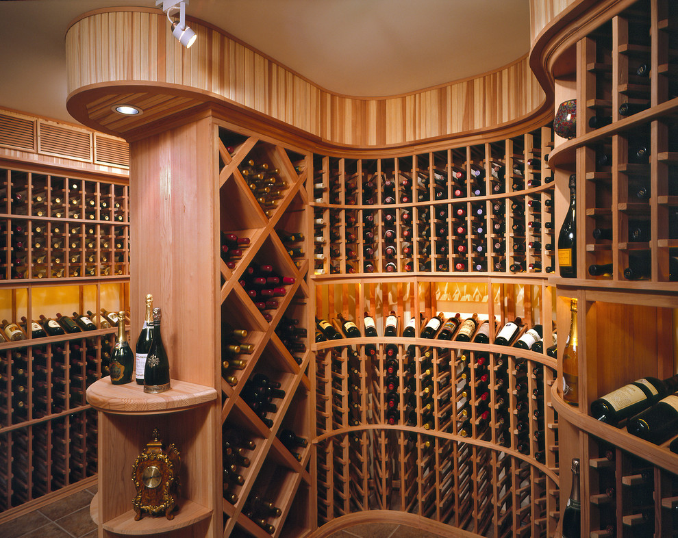 Inspiration for a traditional wine cellar in DC Metro with storage racks.