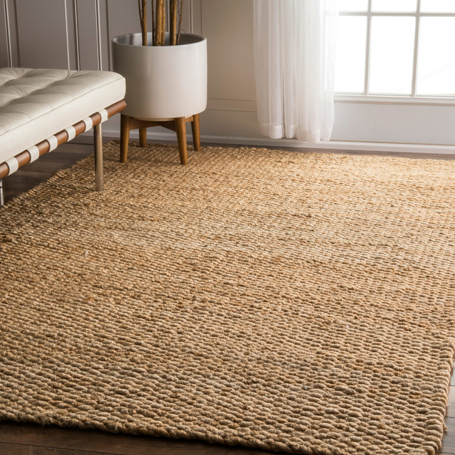 Hand Woven Hailey Jute Beach Style Area Rugs By Nuloom Naples Handwoven Jute Rug Natural