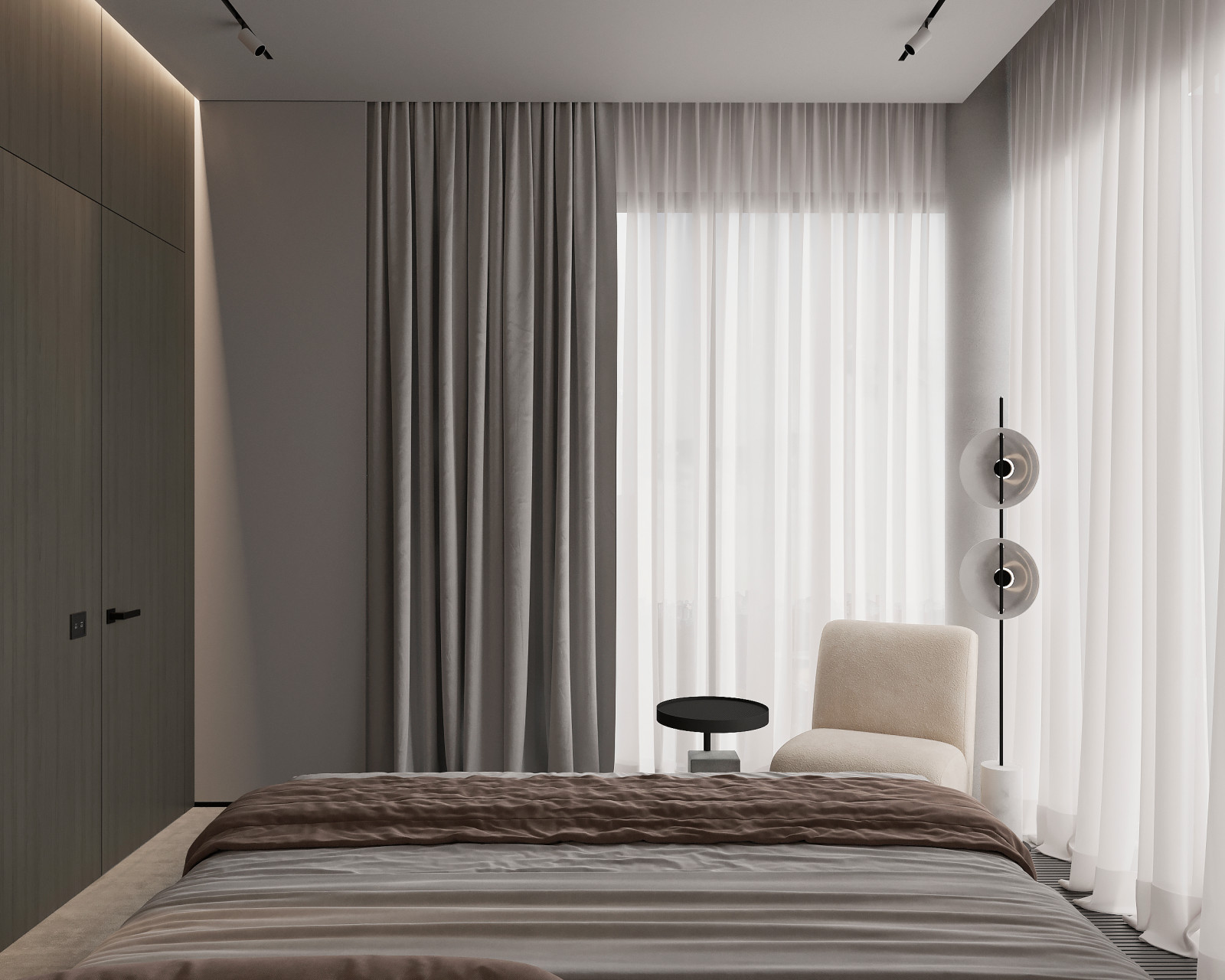 Минималистичная спальня в жк Prima Vera