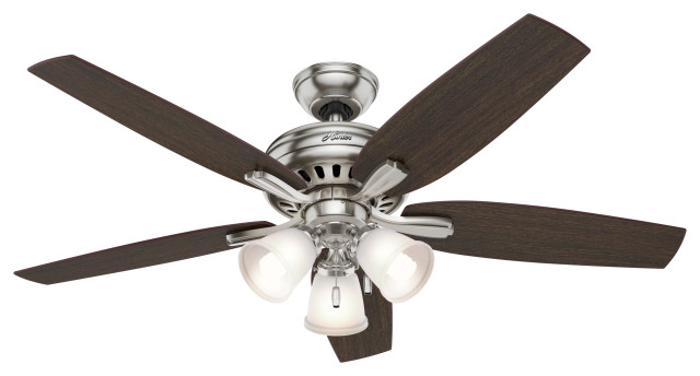 Hunter Fan Company 52 Newsome Brushed Nickel Ceiling Fan With Light