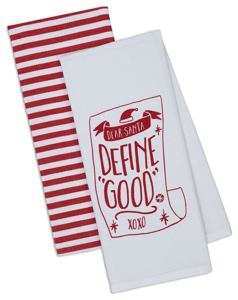 Design Imports Set Of 2 Dear Santa Dishtowel Contemporary Dish Design Imports Set Of 2 Dear Santa