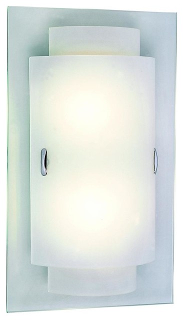 Shop Houzz We Got Lites Two Light Polished Chrome Frosted Glass Wall Light - Wall Sconces