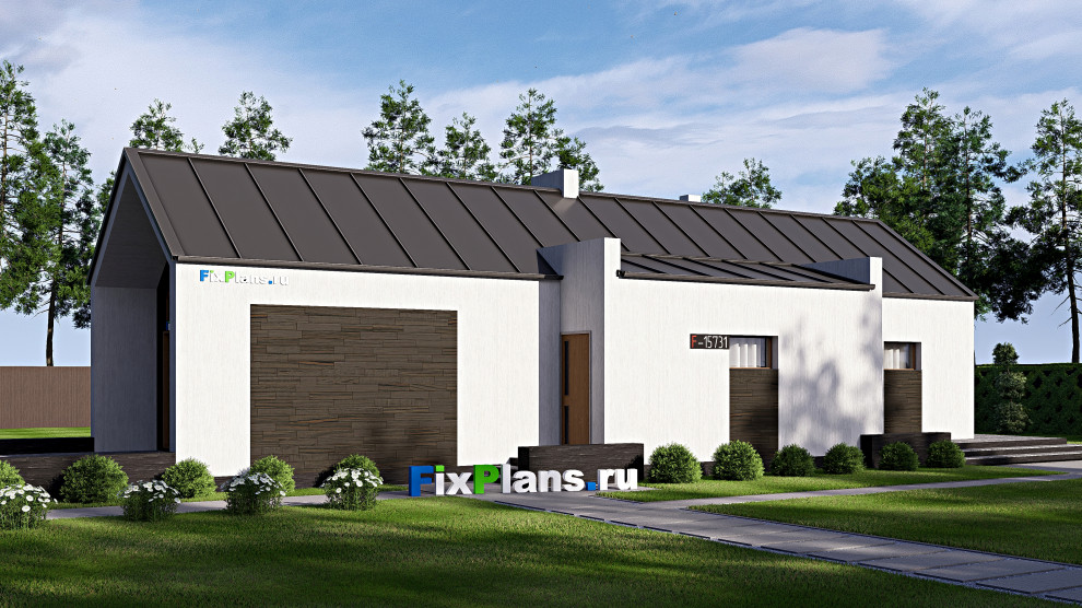 Проект одноэтажного дома 8х25м S149м2 F-15731