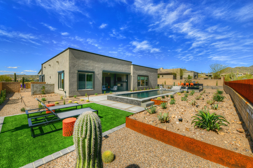 Pool - mid-sized modern pool idea in Phoenix