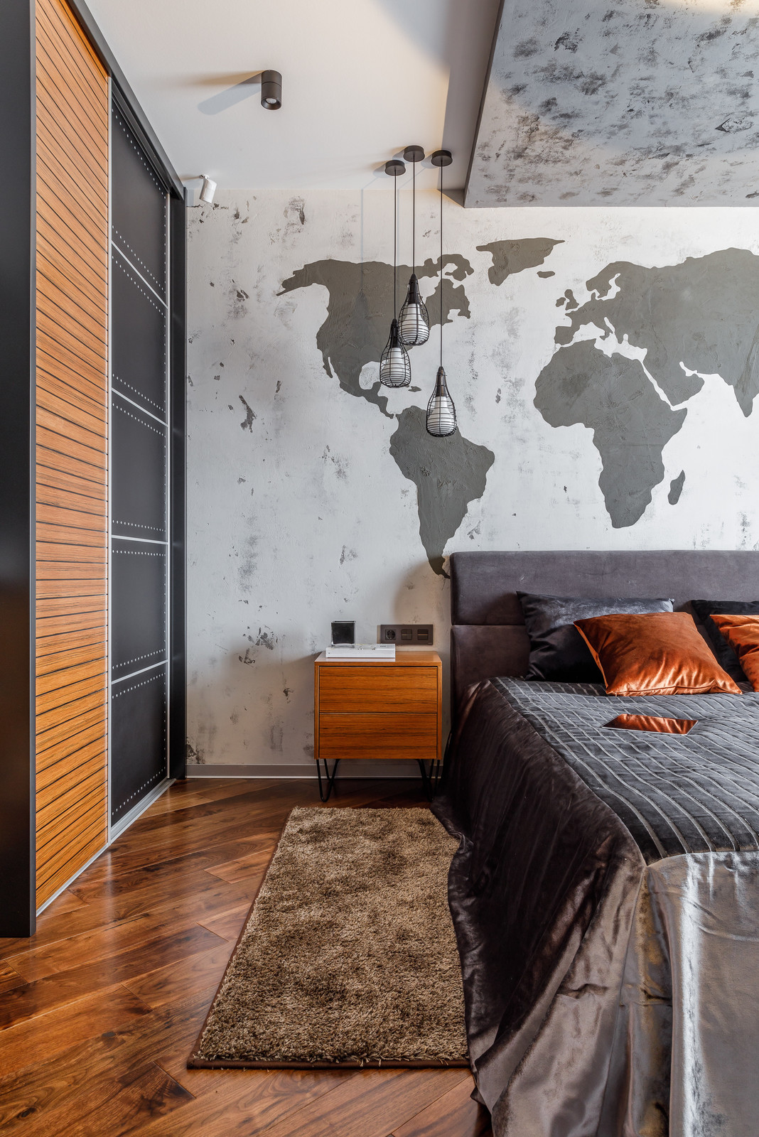 Фото спальни реализованного проекта квартиры ЖК "Центральный"