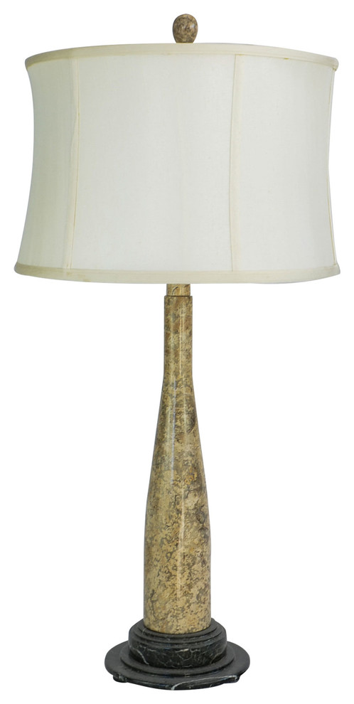 32" Tall Marble Table Lamp "Artica", Fossil