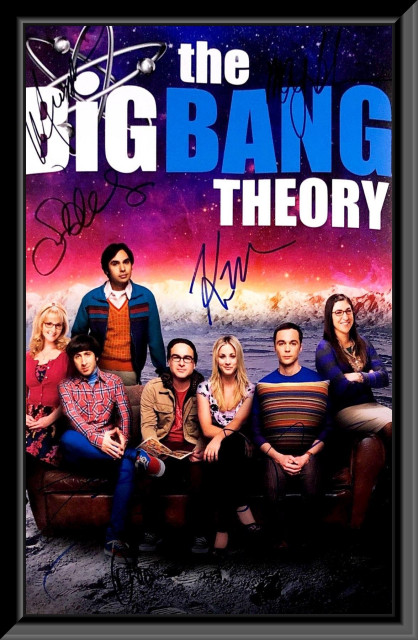 The Big Bang Theory cast signed poster