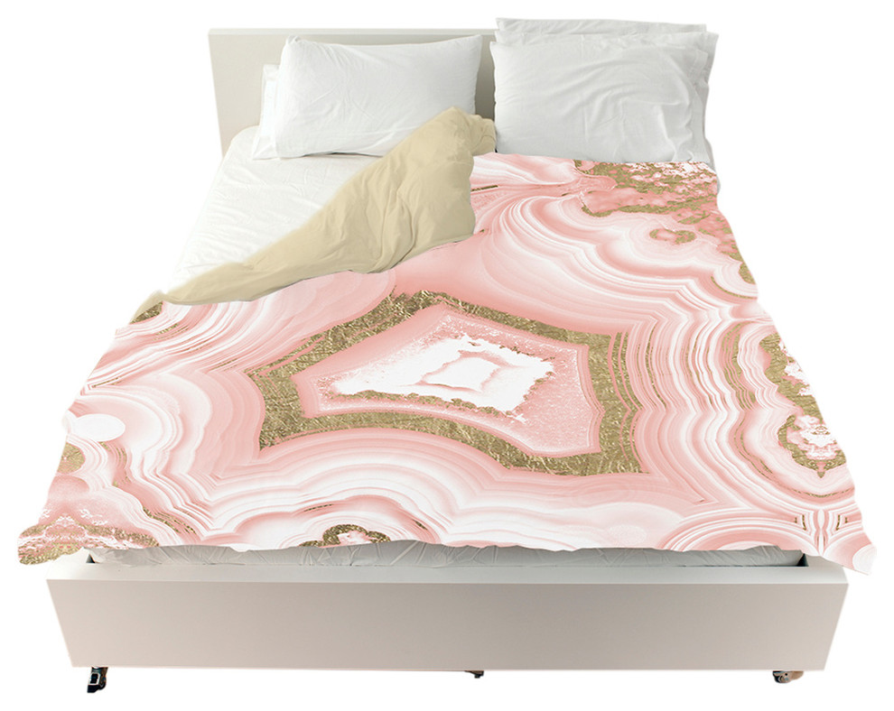 Oliver Gal Adoregeo Blush Round Duvet Cover Contemporary