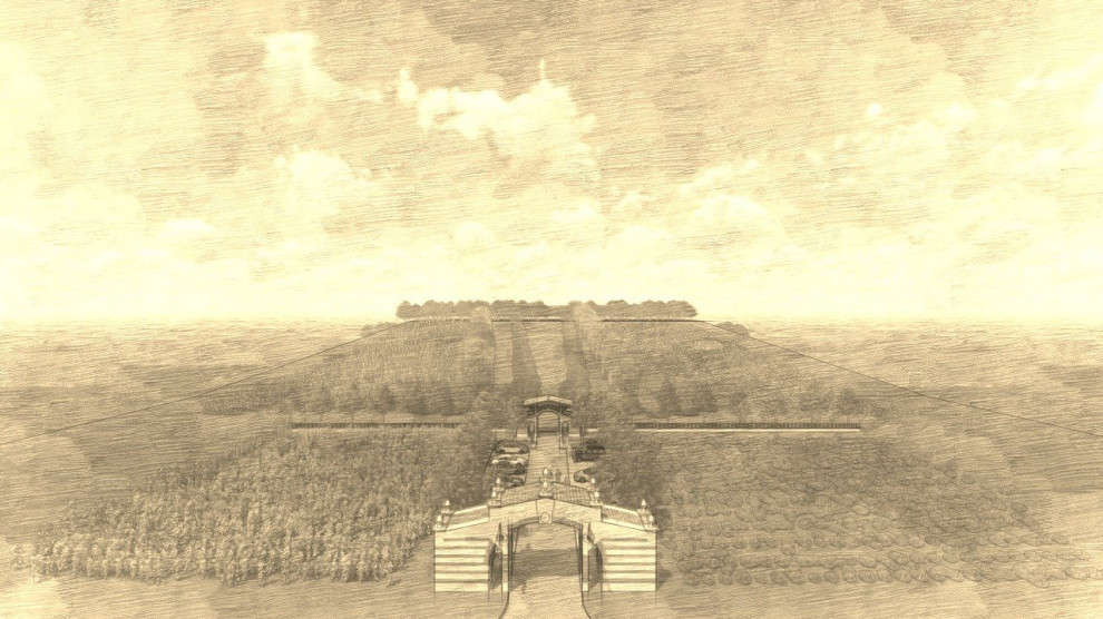 Entrance in small hotel complex