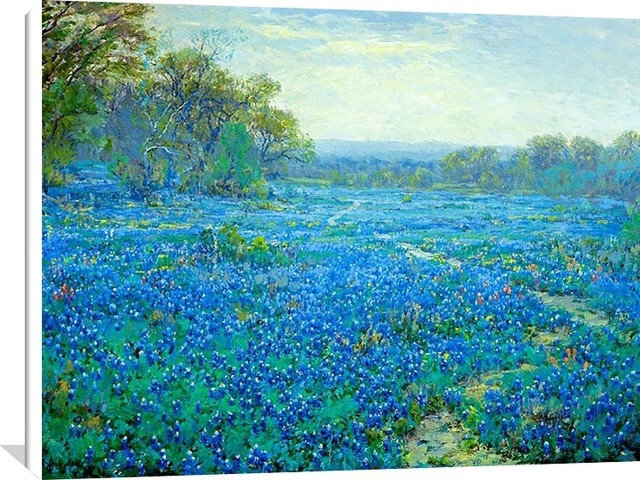 Art Bluebonnets In Texas By Julian Onderdonk Giclee Canvas Print Repro Medalex Rs