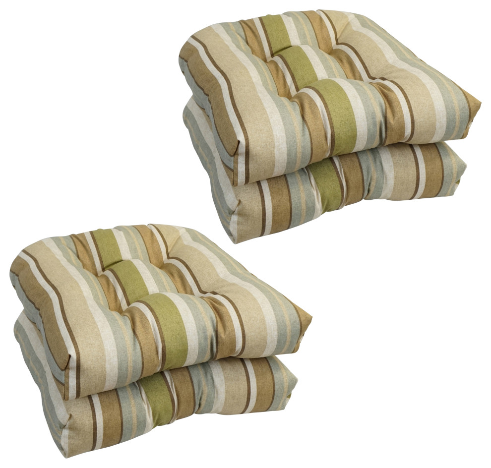 19" UShaped Dining Chair Cushions, Set of 4, Mcshetla Hazel