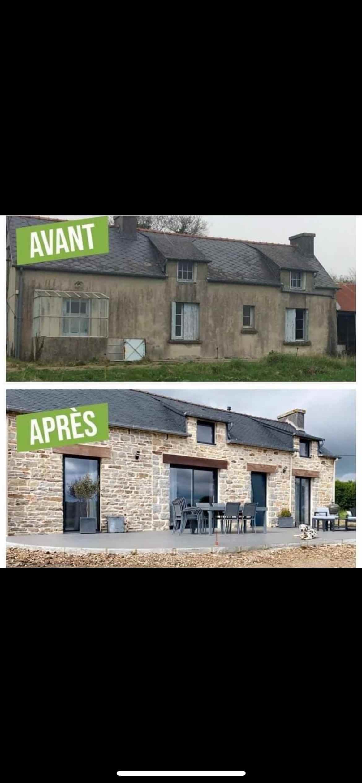 Renovation façade maison aménagement terrasse
