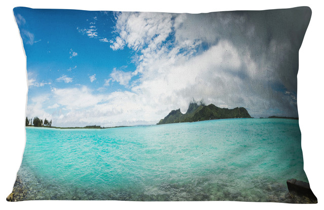 Bora Bora French Polynesia Panorama Seascape Throw Pillow, 12