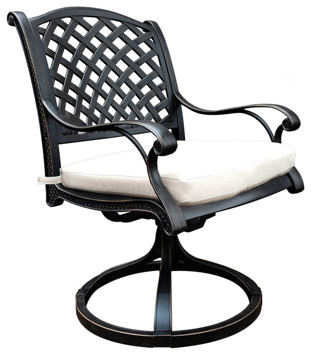 Hamlet Dining Swivel Rocker Chairs With Cushion, Set of 2 Traditional