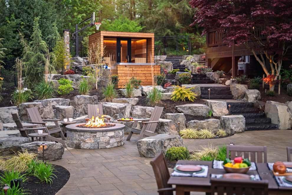 Patio - rustic patio idea in Seattle