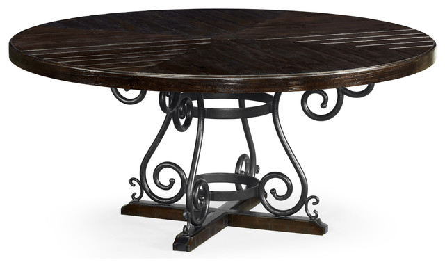 66 Dark Ale And Wrought Iron Dining Table